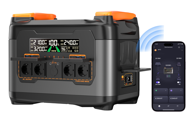 Tragbares All-in-one-2400-W-Kraftwerk mit integrierter Mikro-Inverter-Stromversorgungslösung, Balkon-Solarenergiespeichersystem