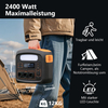 Tragbare Powerstation,1102.5Wh LiFePO4 Akku,0-100% Aufgeladen in 90 Min,AC 230V Ausgang X 3 1200W (2400W Spitze),PD100W Solargenerator Für Camping, Draußen, Reisen, Notfälle