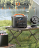 Tragbares Powerstation 1102,5 Wh Aufladen von 0-100% in 1,2 Std. Mobiler Stromspeicher mit 2000 W x 3 AC-Steckdosen